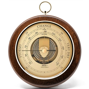 Fischer Barometer, Messing/Nussbaum, 170 mm - 1436R-12 (US-Version / Inch)