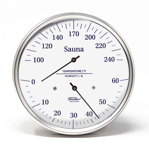 Fischer Sauna Thermometer & Hygrometer, Edelstahl, US-Version, °F