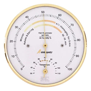 Hygromètre d'intérieur Goldspatz avec thermomètre °F, 103 mm (version US / pouce, °F)