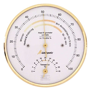 Hygromètre d'intérieur Goldspatz avec thermomètre °C, 103 mm