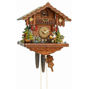 Hekas Kuckucksuhr Schwarzwaldhaus, beweglicher Biertrinke, 1 Tage Werk - Nr. 1696 EX