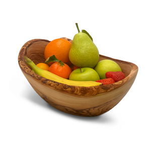 PASTERKAMP Obstschale mit natürlicher Kante aus Olivenholz - Ø 21-23 cm