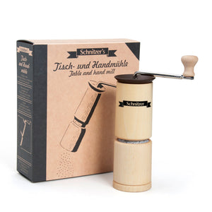 Schnitzer Kompakte Gewürzmühle manuell für Pfeffer & trockene Gewürze – auch zum Schroten kleiner Getreidemengen – 20 cm Höhe
